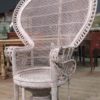 Italian white wicker armchair