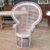 Italian white wicker armchair