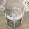 Italian white wicker armchair