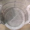 Italian white wicker armchair
