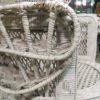 Italian white wicker armchair