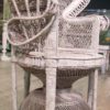 Italian white wicker armchair