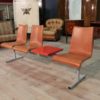 3 seats bench with metal table