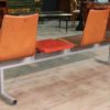 3 seats bench with metal table