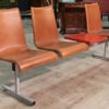 3 seats bench with metal table