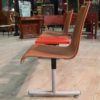 3 seats bench with metal table