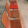 3 seats bench with metal table