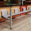 3 seats bench with metal table