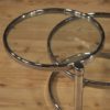Italian design coffee table in metal and glass