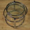 Italian design coffee table in metal and glass