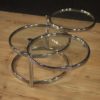 Italian design coffee table in metal and glass