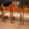 Group of 4 North European rustic chairs