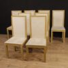 8 lacquered and painted Italian chairs