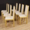 8 lacquered and painted Italian chairs