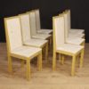 8 lacquered and painted Italian chairs