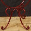 French demilune console in painted metal with glass top