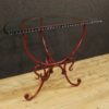 French demilune console in painted metal with glass top