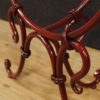 French demilune console in painted metal with glass top