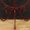 French demilune console in painted metal with glass top