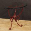 French demilune console in painted metal with glass top