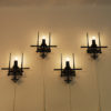 Brutalist pair of vintage iron wall lamps by Karl B. Bilgrei 1970s, Norway
