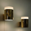 Vintage pair of opalineglass & brass Falkenberg wall lamps, Sweden 1960s Vintage pair of opalineglass & brass Falkenberg wall lamps, Sweden 1960s