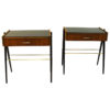 Pair of midcentury Teak and Glas top night tables -Sweden 1960`s
