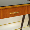 Pair of midcentury Teak and Glas top night tables -Sweden 1960`s