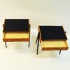 Pair of midcentury Teak and Glas top night tables -Sweden 1960`s