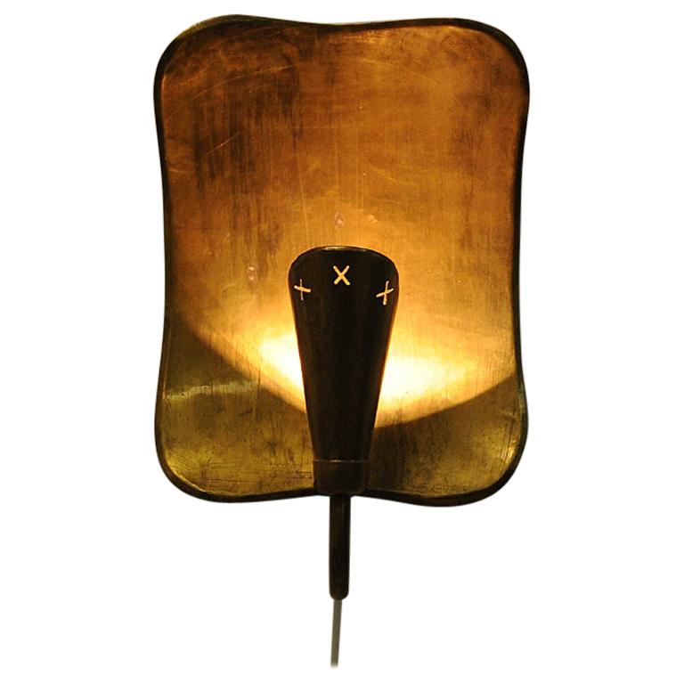 Brass Wall sconce by Lars Holmström for Arvika 1950s Sweden