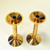 Large and heavy brass candleholder pair by Lars Holmström 1960s, Sweden