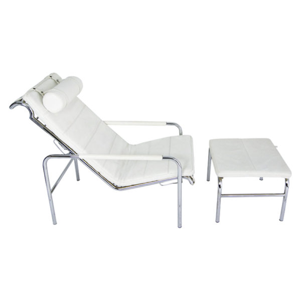 A 1935 Gabriele Mucchi Design For Zanotta, Genni Reclining Lounge Chair & Ottoman Footstool A 1935 Gabriele Mucchi Design For Zanotta, Genni Reclining Lounge Chair & Ottoman Footstool