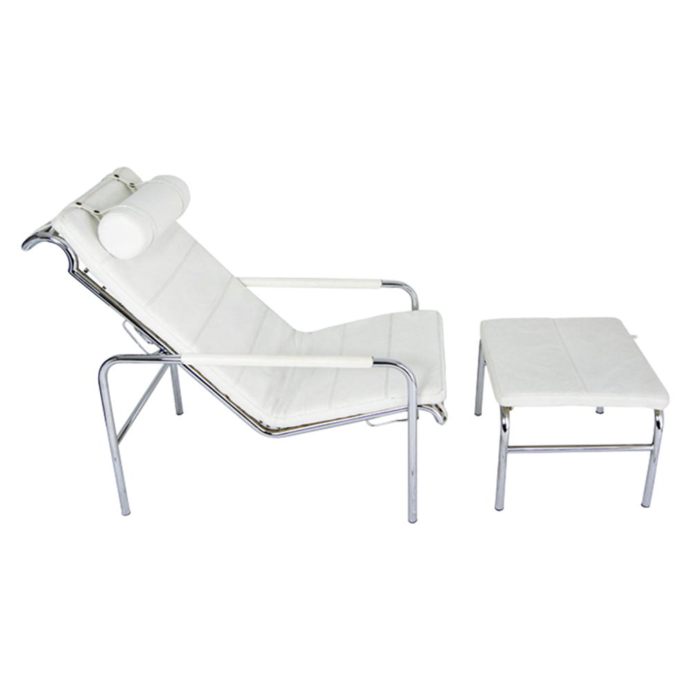 A 1935 Gabriele Mucchi Design For Zanotta, Genni Reclining Lounge Chair & Ottoman Footstool