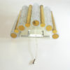 Mid-Century Wall Sconces Murano Glass Tubes & Brass by Kaiser Lighting, Germany, 1960s, Set of 2