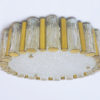 Mid-Century Flush Mount Murano Glass Tubes & Brass by Kaiser Lighting, Germany, 1960s Mid-Century Flush Mount Murano Glass Tubes & Brass by Kaiser Lighting, Germany, 1960s