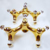 1970s Germany Cosack Organic Golden Space Age Wall Sconces, Set of 2