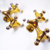 1970s Germany Cosack Organic Golden Space Age Wall Sconces, Set of 2