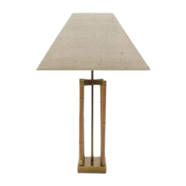 Bamboo & Brass Table Lamp in the style of Gabriella Crespi, Italy 1960s Bamboo & Brass Table Lamp in the style of Gabriella Crespi, Italy 1960s