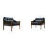 Scandinavian Leather Armchairs, 1960s, Set of 2