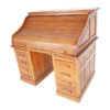 Edwardian oak twin pedestal roll top desk Edwardian oak twin pedestal roll top desk
