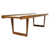 Dansk Design Denmark Peter Lovig Nielsen, Elegant Solid Teak Sled Legs Coffee Table