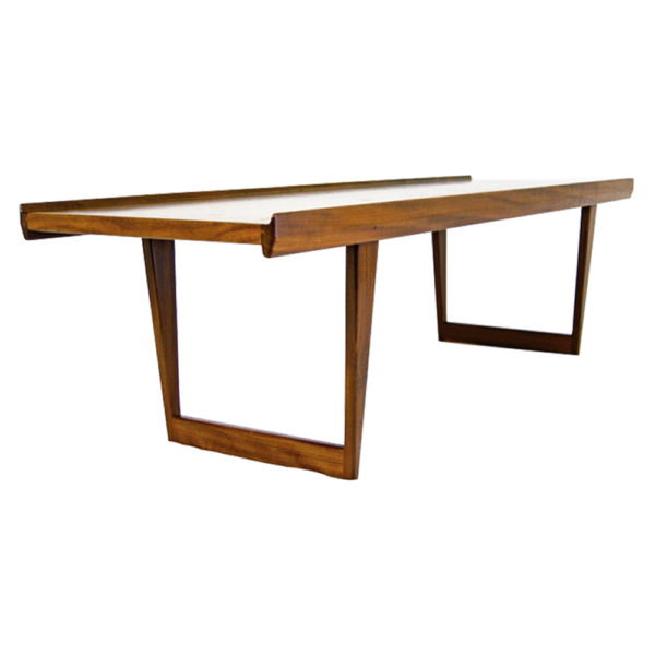Dansk Design Denmark Peter Lovig Nielsen, Elegant Solid Teak Sled Legs Coffee Table