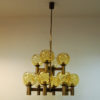 Big Vintage Ceiling Lamp of brass and glass 1960`s - Scandinavia