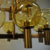 Big Vintage Ceiling Lamp of brass and glass 1960`s - Scandinavia