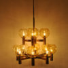 Big Vintage Ceiling Lamp of brass and glass 1960`s - Scandinavia