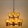 Big Vintage Ceiling Lamp of brass and glass 1960`s - Scandinavia