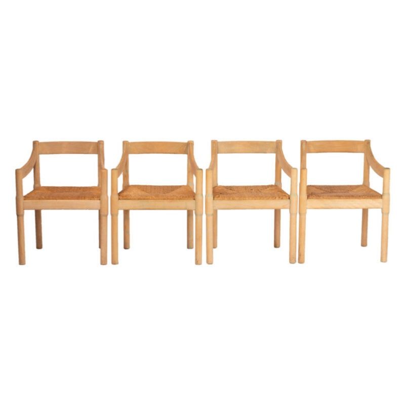 Vico Magistretti, early “Carimate” Dining Chairs Set of 4