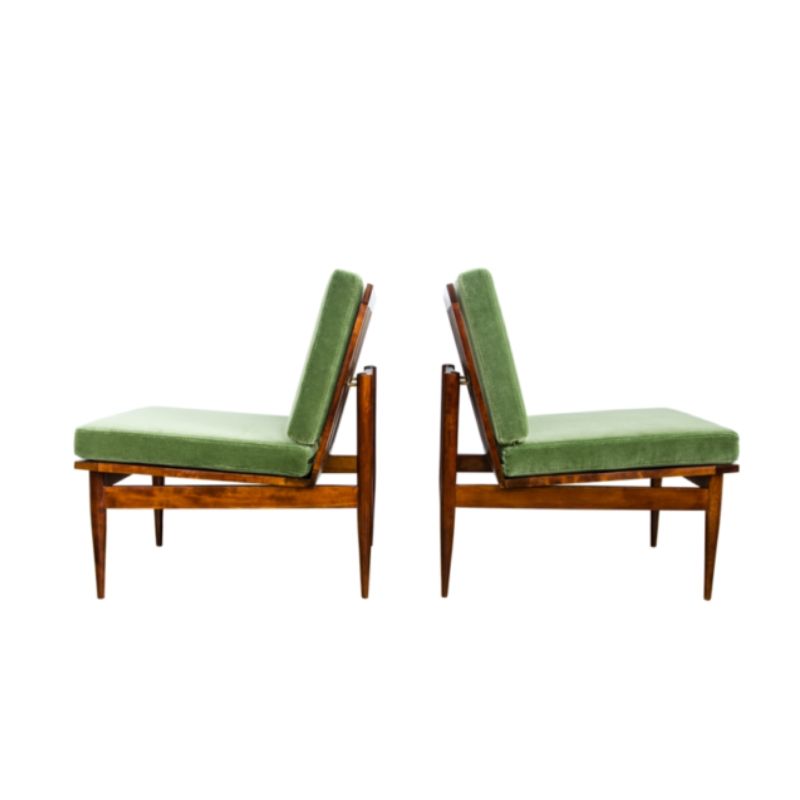 Pair Of Mid Century Green Armchairs 1965