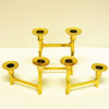 Scandinavian adjustable Brass Candlestick Holder 6 candles, 1970s