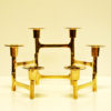 Scandinavian adjustable Brass Candlestick Holder 6 candles, 1970s